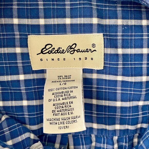 Eddie Bauer Long Sleeve Cotton Button Down Shirt Cotton Men's Large - Picture 5 of 6